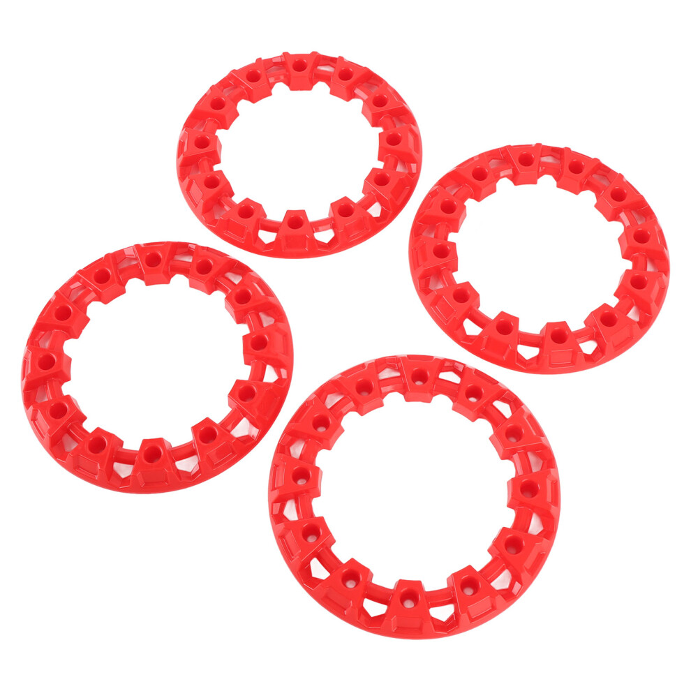 4Pcs 7" Atv Wheel Hub Trim Anti Scratch Plastic Rim Cover Universal Red 9371358909941
