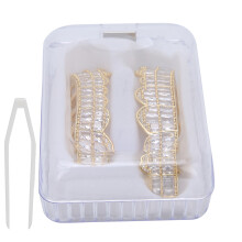 Gold-Plated Brass Hip Hop False Teeth Set with DIY Fitting - Model XHYT1120