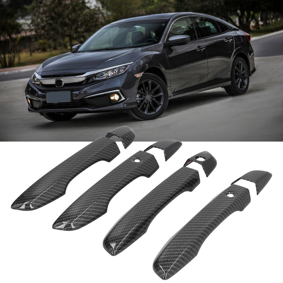 Carbon Fiber Style Door Handle Cover For Honda Civic 10Th Gen Rhdfits 8471358911614