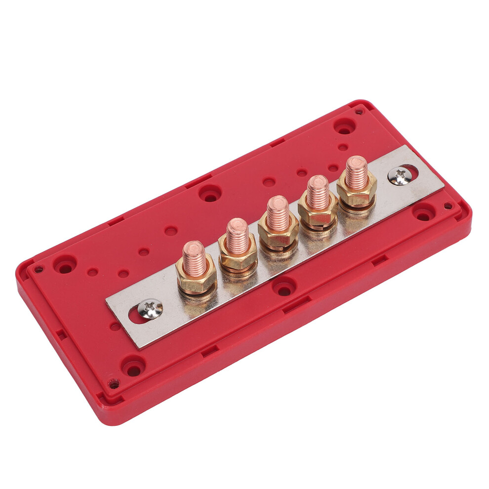 Power Distribution Block 48V 300A M8 X 5 Heavy Duty Marine Bus Bar Red 4321358914419