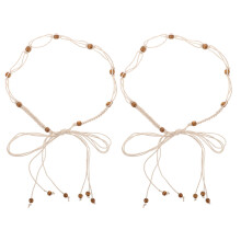 2Stk Macrame Gürtel Für Frauen Mit Perlenquasten