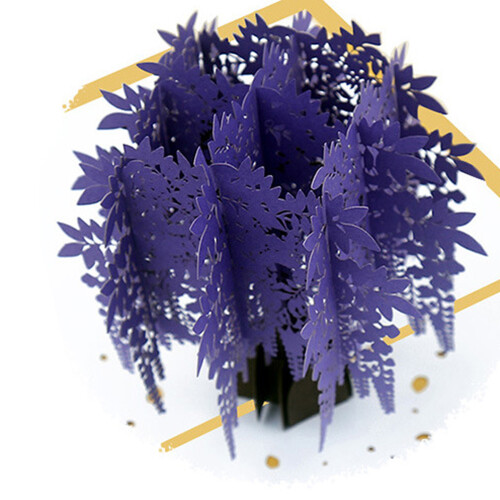 Wisteria 3D Hälsokort Blommor 1