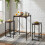 Living And Home 3-Piece Bar Table Set with Two Bar Stools 2