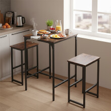 3-Piece Bar Table Set with Two Bar Stools