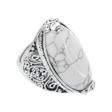 Retro Ring Met Witte Turkoois Dames, Boheemse Sieraden