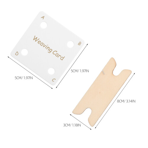 1 Set Vierkante Tablet Weaving Kaarten Met Spoel – Desktop Breitoolkit 2