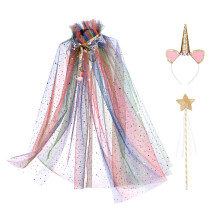Regenbogen Umhang, Kopfschmuck Feenstab Für Cosplay Tanzparty