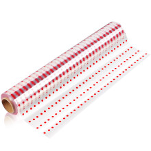 Folded Cellophanfolie 3 Mil , Rot Muster, Rolle 3000x80cm