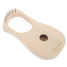 1Ensemble Harpe Lyre En Bois Et Métal Beige 7 Cordes Basse Pour Maison