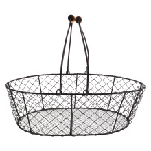 Cesta Para Leños De Metal Con Asas Para Hogar