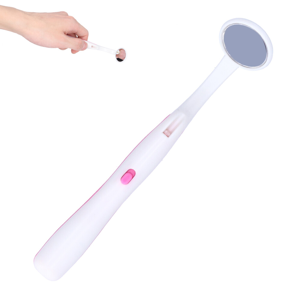 Pink Plastic Dental Mirror With Led Illumination For Precise Oral Care