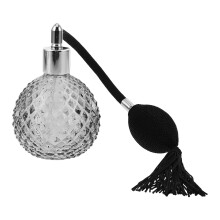 Botella De Perfume Vintage 100 Ml Vidrio Retro Con Borla Y