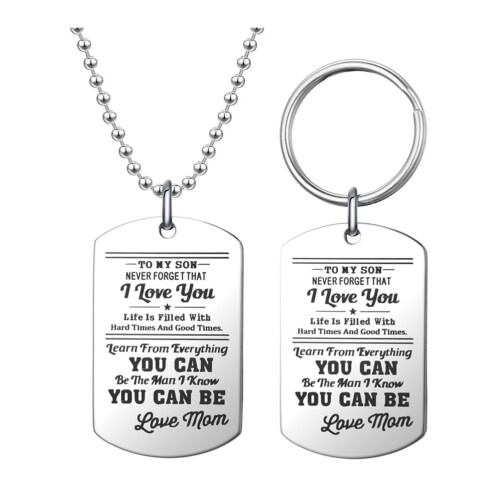 Et - En Acier Pendentif Lettres Pour Fils 1