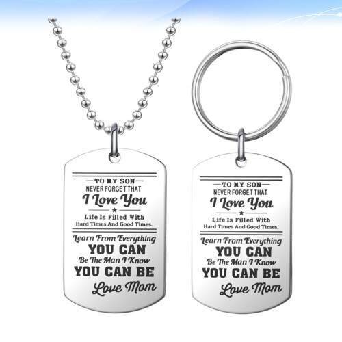Et - En Acier Pendentif Lettres Pour Fils 2