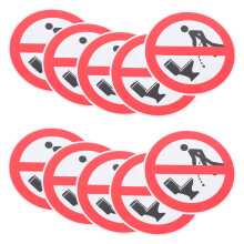 8 Pièces Autocollants De Pour Urinoir Salle De Bains Rouge