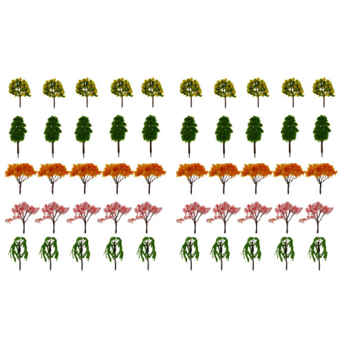 50 Unidades Árvores Miniatura Simuladas Para De E 1