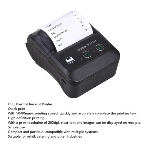 58 mm Bluetooth Thermoquittungsdrucker Tragbar 1500mAh für Android 2