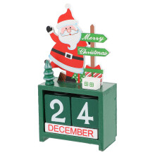 1Stk Kreativer Holzkalender Mit Weihnachtsmotiven Tischdekoration