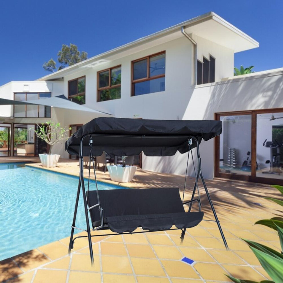 210D Ruffles Top Rain Cover Waterproof Hammock Sun Shade Outdoor Swing, Black, Gray, Green-image-OPC-PMSWCG6-NEW