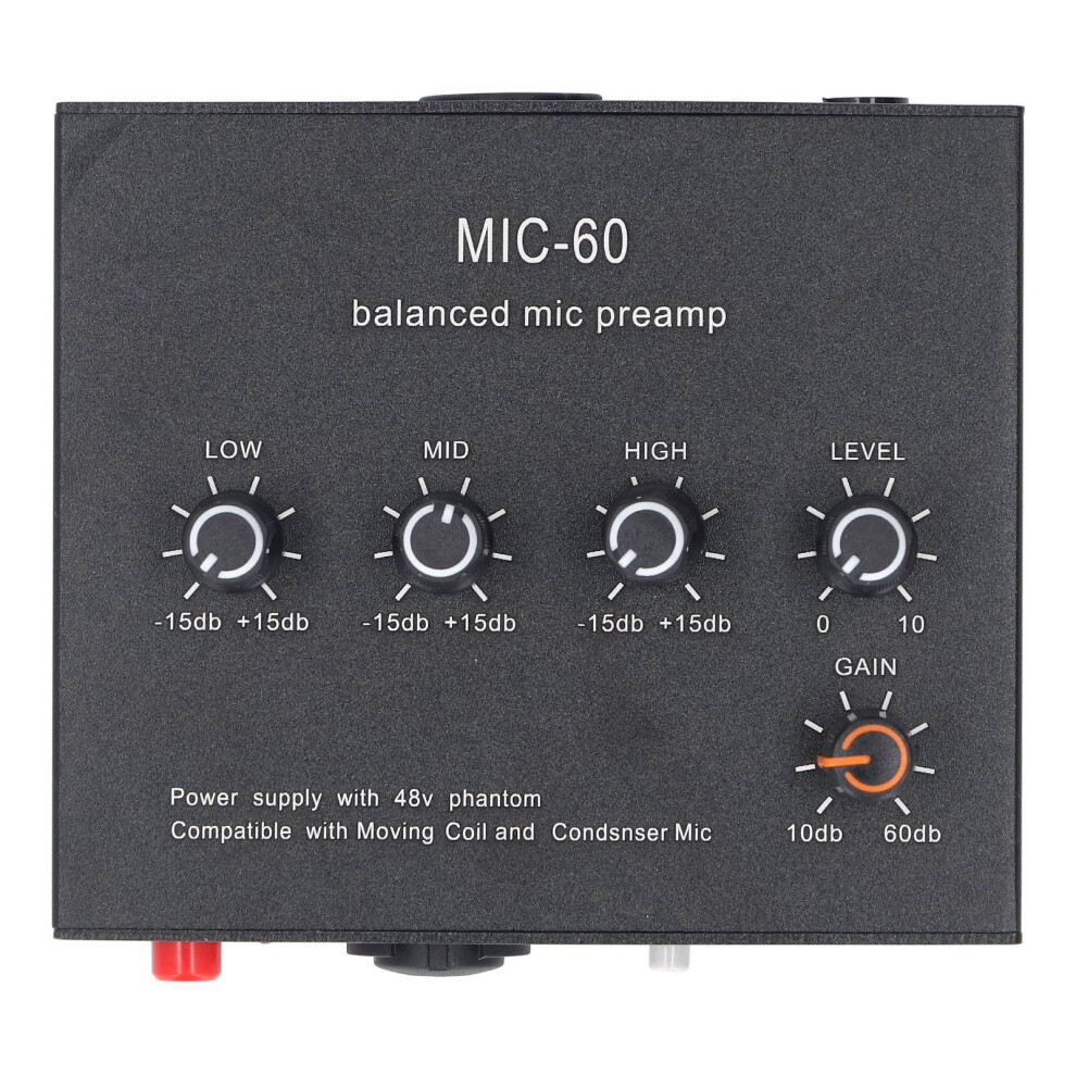 Microphone Amplifier With Bass Control, Aluminum Alloy, 60Db Gain 4671358926098