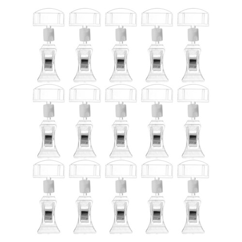 15 Pièces Clips Transparent Pour Étiquette, Support Prix, Menu