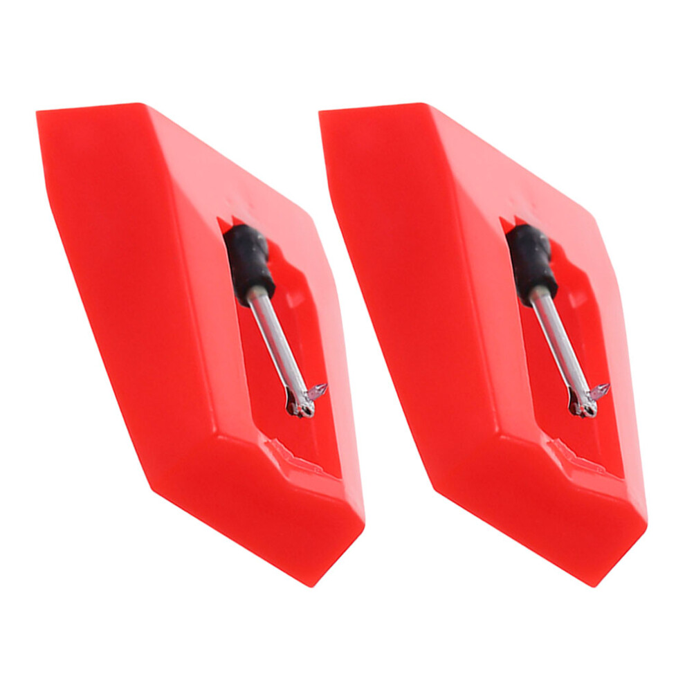 2Pcs Turntable Stylus Replacement Needle For Vinyl Record Player Red 3444216443133