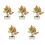5 Pezzi Albero Artificiale In Vaso Con 5
