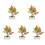 5 Pezzi Albero Artificiale In Vaso Con 4