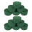 24 Pezzi Rotondi Floreali In Verde 3,14" X 1,57" 1