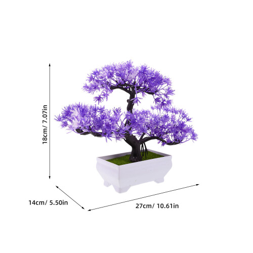 Albero Bonsai Artificiale in Pino per Scaffali (Viola) 2