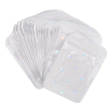 50Stk Transparent Holografisch Herz Muster Aufbewahrungsbeutel Mit Zip