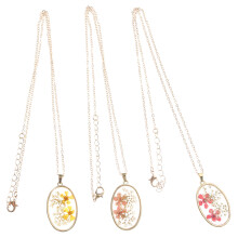 3Pcs Torkade Blommor Halsband Växtspecimen Kedja För