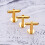 10 Stycken 12 Mm Metall Manschettknappar Guld 11