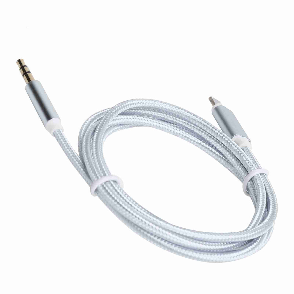 Nylon Braided Aux Cable For Ios 12, 3.5Mm Audio Adapter, 1M White 9381358930456