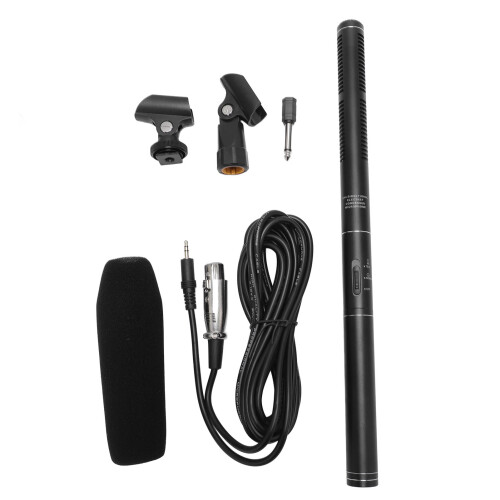 Professional Camera Microphone Condenser, 14in, Metal, Windproof Cover 2