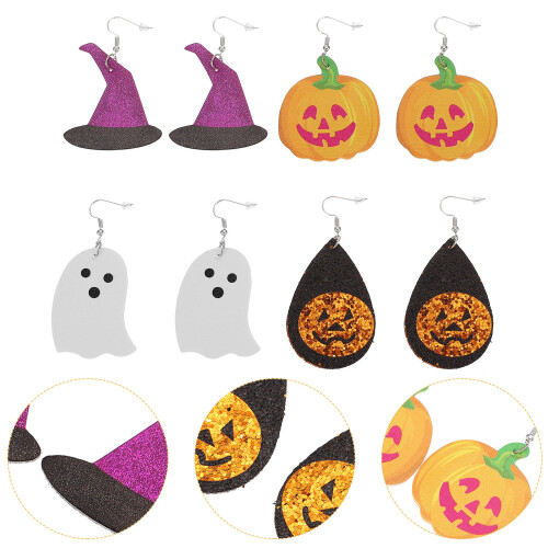 4 Par Halloween Öronsnäckor Smyckesgåva 2