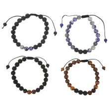 4St Finbrädade Armband För Herrar Damer (Blandade Färger)