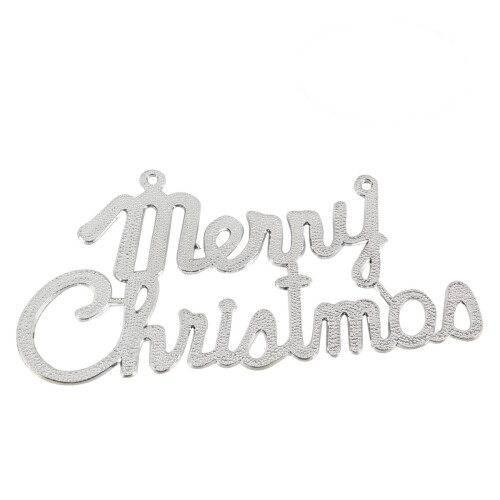 2Pcs Silver Christmas Cards Plastic Xmas Tree Decorations 1