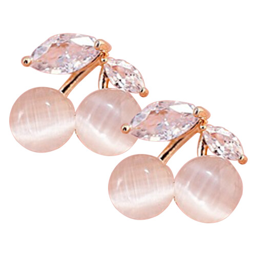 3 Par Opal Stud Öronringar Körsbär Förtrollande Örsmycke