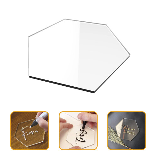 10Pcs Hexagonformade Sitskyltar Akryl Platskort För Fester 1