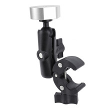 Dual Ball Head CNC Aluminum Mount for Poles and RVs No Drilling Silver