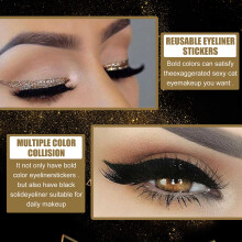 4 Paar Wiederverwendbare Wasserfeste Eyeliner- und Wimpern-Pads, Mehrfarbig