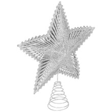 4Pcs Silver Iron Wire Christmas Tree Star Treetop Decorations for Home