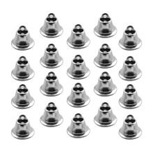 40Pcs Silver Solid Metal Christmas Bells Decoration for Holiday Crafts