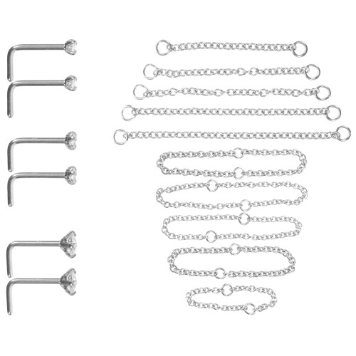 2 Set Näsringar Metall Näspiercing Kvinnor