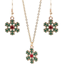 1 Set Julstjärna Örhängen Halsband Julsmycke Present Kostym Tillbehör