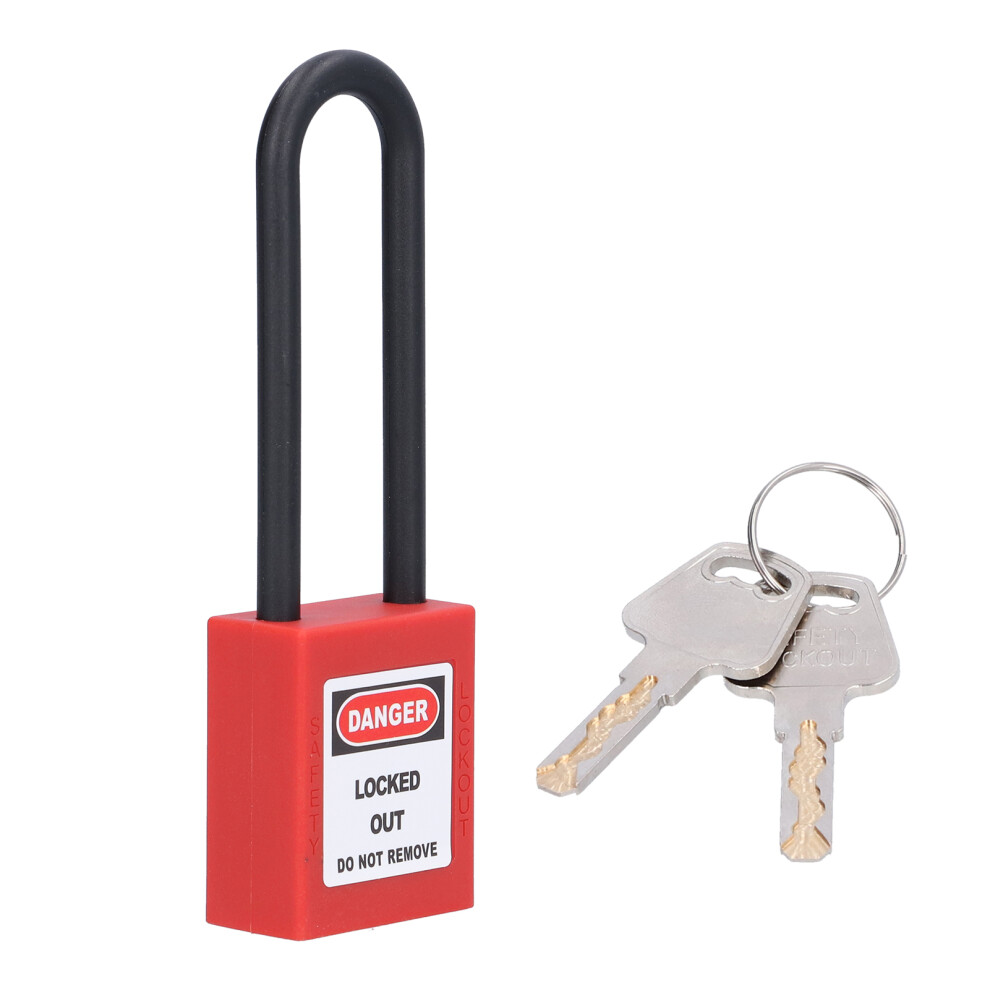Durable Nylon Industrial Lock 3In Beam Safety Padlock With Insulation & 2 Keys 4951358944194