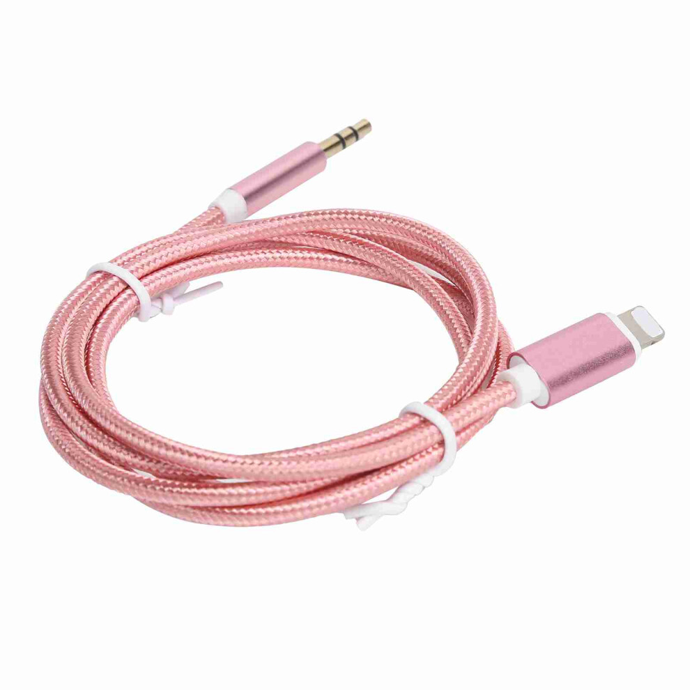 Nylon Braided Aux Cord For Ios 12, 3.5Mm Audio Adapter, 1M Pink 9421358944913