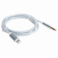 Nylon-Braided AUX-Kabel für iOS, 3,5 mm Audio-Adapter, 1 m Weiß