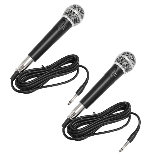 2PCS Wireless Dynamic Microphone Set with Receiver for Karaoke & Singing